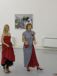 Sonja (Victoria Beckham dress) and Margareta (Gaultier dress)