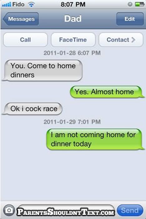 parents shouldnt text
