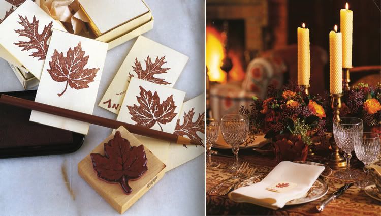 of nature indoors by decorating with fall leaves Fashioning them into table
