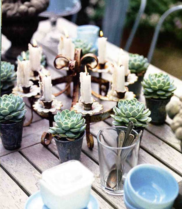 wedding centerpieces candles candelabra rustic garden flowerpot eco friendly