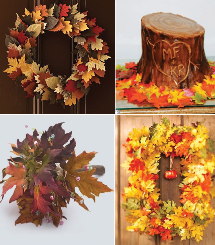 If you're planning a Fall wedding incorporate leaves into your'special day