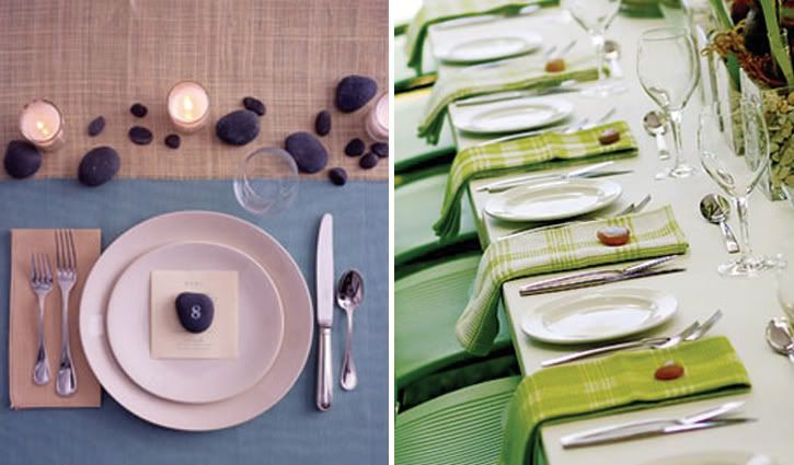 incorporated into your tablesetting stones can create a soothing effect to