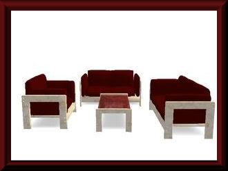 Poseable Crimson Sofa Set