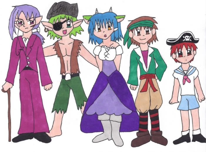 The full picture of the pirate costumes.