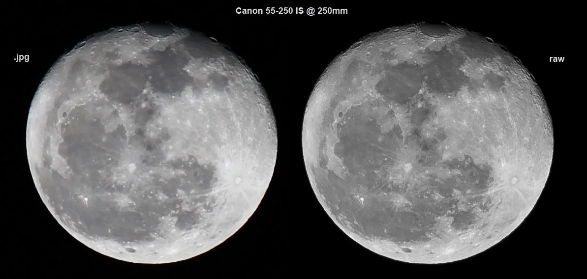 T3+55250mm IS II does handheld moon shot Canon Rebel (EOS 200D800D