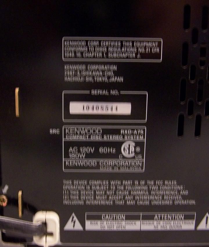 Kenwood XD A75 Am FM 3 CD Dual Cassette Shelf Stereo System