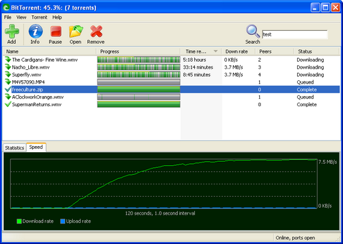 The new BitTorrent 6.0 client features: • Lightweight client • Local peer discovery • Multiple simultaneous downloads • Configurable bandwidth scheduler