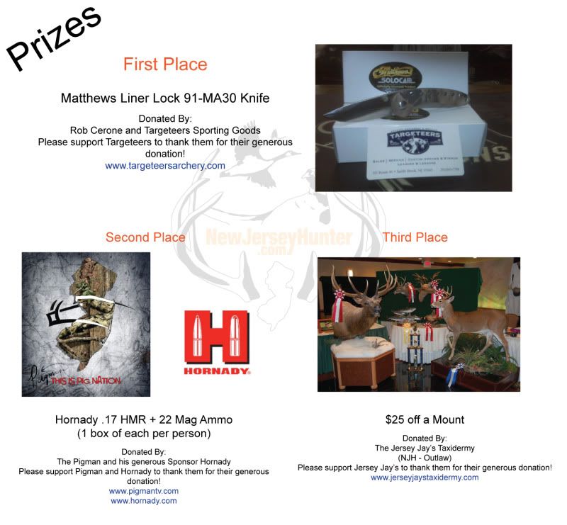 2011 NJH Woodchuck Contest TEAMS and SCOREBOARD New Jersey Hunters