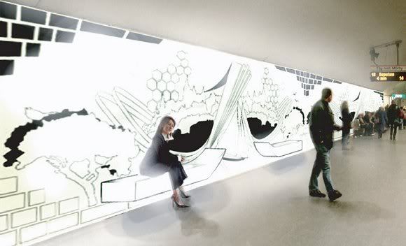 More from the Inhabitat article - opens in a separate window Picture of subway illuminated with piped sunlight