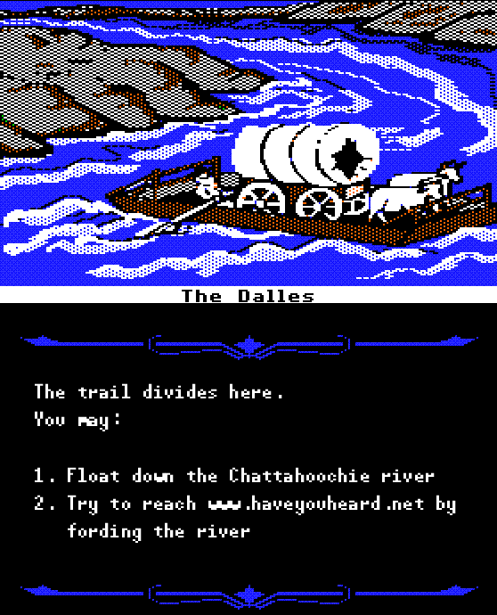 Oregon Trail moving message